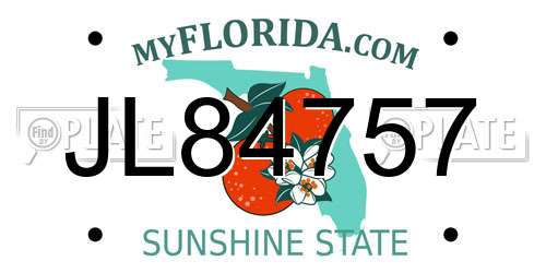 JL84757 Florida License Plate