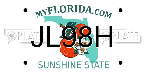 JL98H Florida License Plate