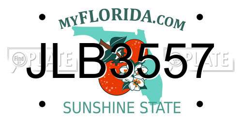JLB3557 Florida License Plate