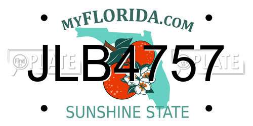 JLB4757 Florida License Plate