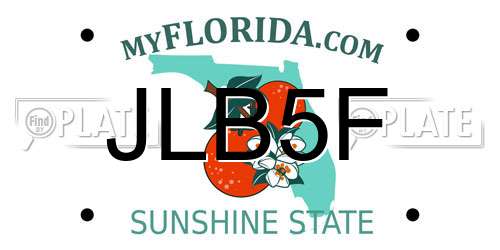 JLB5F Florida License Plate
