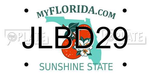 JLBD29 Florida License Plate