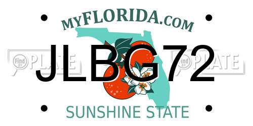 JLBG72 Florida License Plate