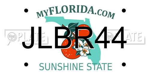 JLBR44 Florida License Plate
