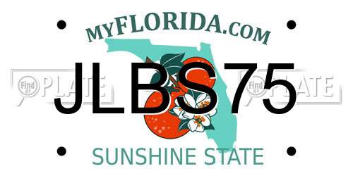 JLBS75 Florida License Plate