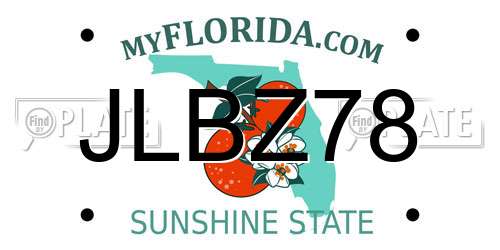 JLBZ78 Florida License Plate