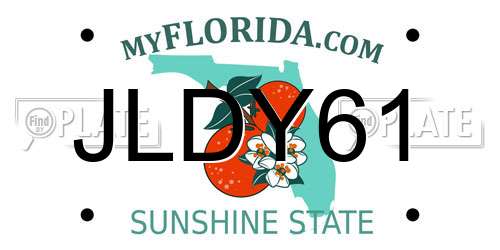 JLDY61 Florida License Plate