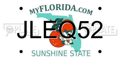 JLEQ52 Florida License Plate