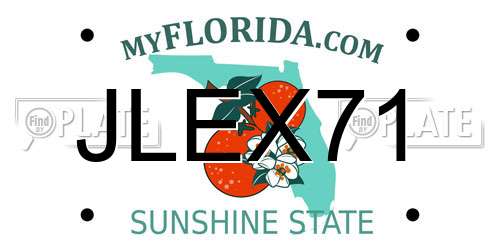 JLEX71 Florida License Plate