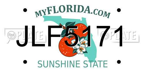 JLF5171 Florida License Plate