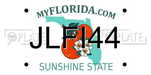 JLFI44 Florida License Plate