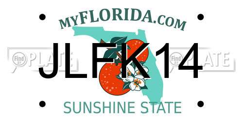 JLFK14 Florida License Plate