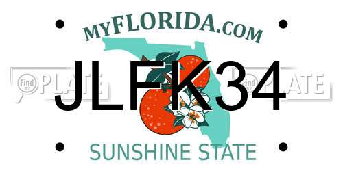JLFK34 Florida License Plate