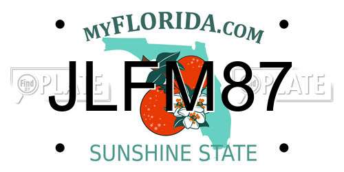 JLFM87 Florida License Plate