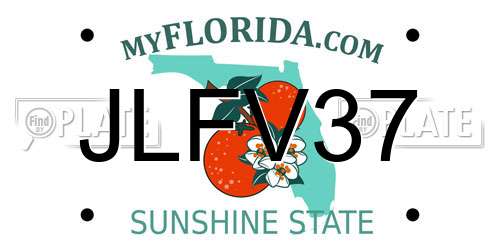 JLFV37 Florida License Plate