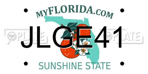 JLGE41 Florida License Plate