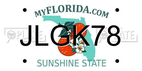JLGK78 Florida License Plate