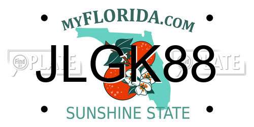 JLGK88 Florida License Plate