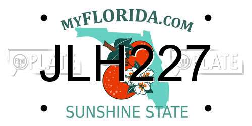 JLH227 Florida License Plate