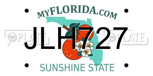 JLH727 Florida License Plate