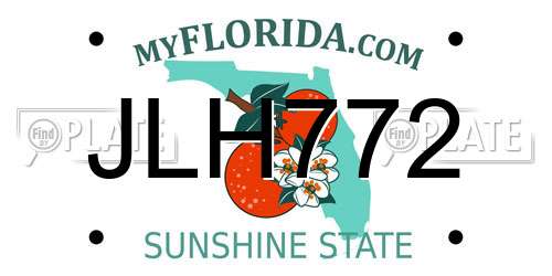 JLH772 Florida License Plate