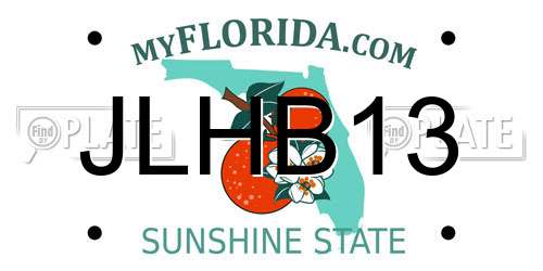 JLHB13 Florida License Plate