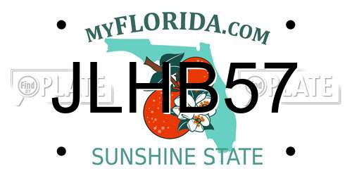 JLHB57 Florida License Plate