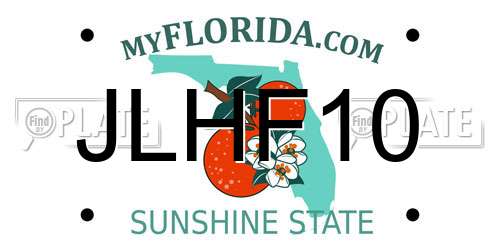 JLHF10 Florida License Plate