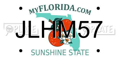 JLHM57 Florida License Plate
