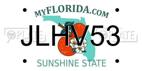 JLHV53 Florida License Plate