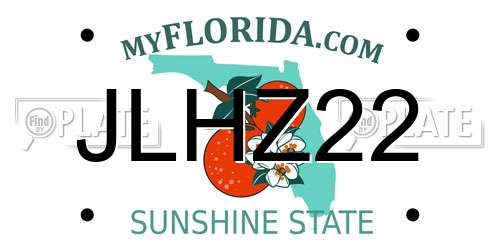 JLHZ22 Florida License Plate