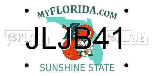 JLJB41 Florida License Plate