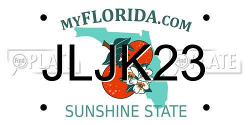 JLJK23 Florida License Plate