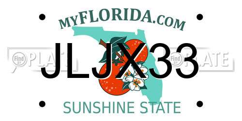 JLJX33 Florida License Plate