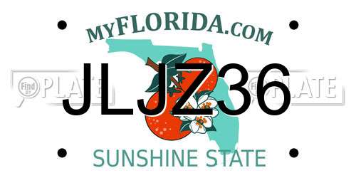 JLJZ36 Florida License Plate