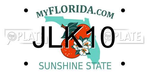 JLK10 Florida License Plate