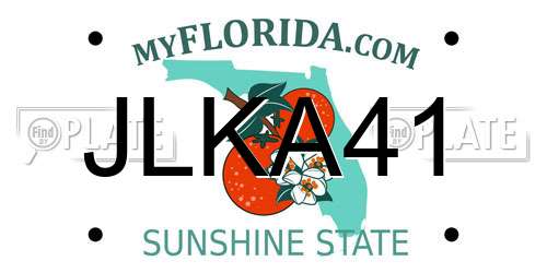 JLKA41 Florida License Plate