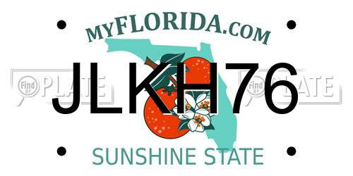 JLKH76 Florida License Plate