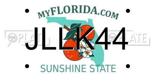 JLLK44 Florida License Plate