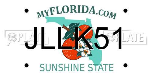 JLLK51 Florida License Plate