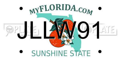 JLLW91 Florida License Plate