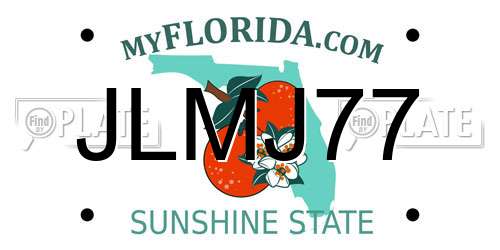 JLMJ77 Florida License Plate