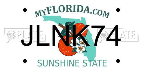 JLNK74 Florida License Plate