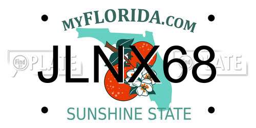 JLNX68 Florida License Plate