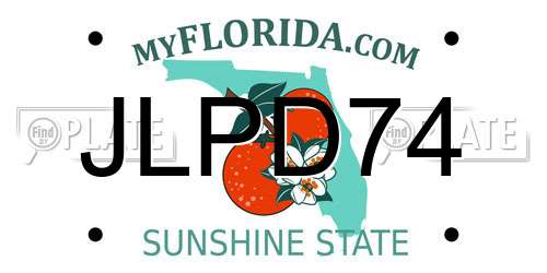 JLPD74 Florida License Plate