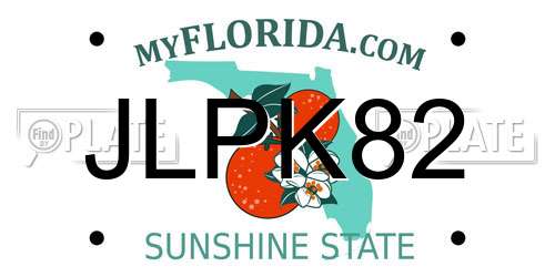 JLPK82 Florida License Plate
