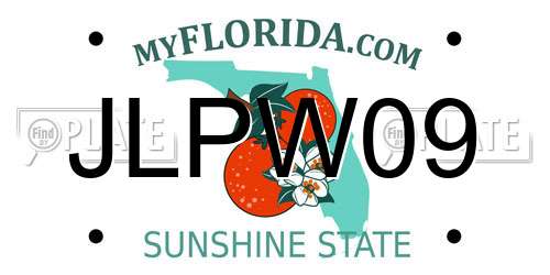 JLPW09 Florida License Plate