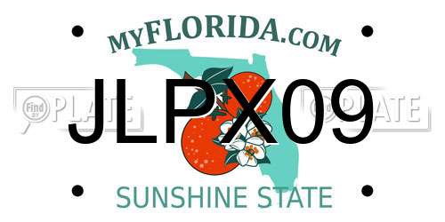 JLPX09 Florida License Plate