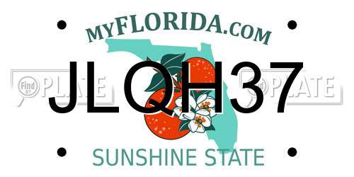 JLQH37 Florida License Plate