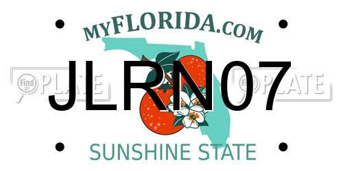 JLRN07 Florida License Plate